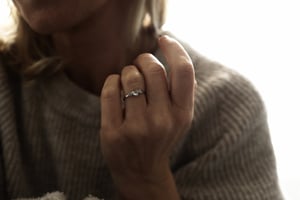 Image of *Made to order* Platinum 4.0mm rose-cut diamond trilogy ring